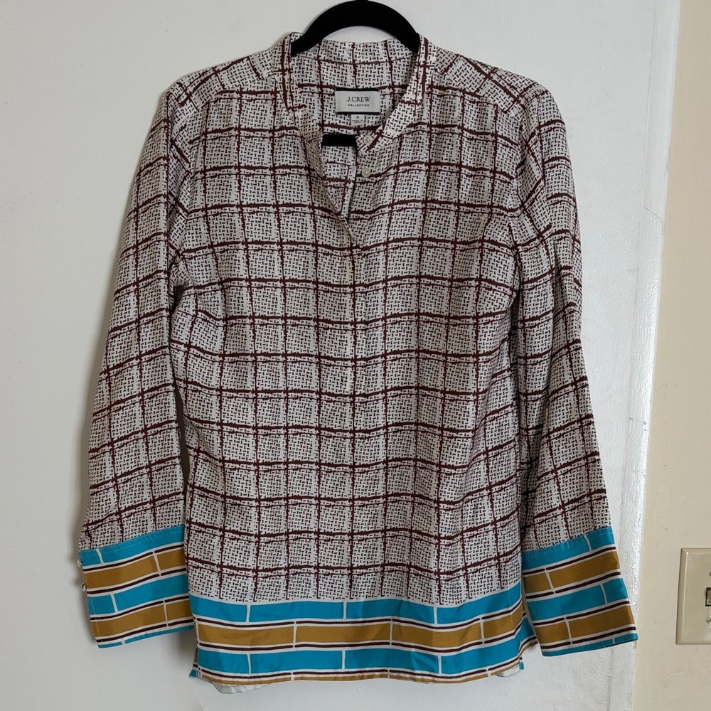 J. Crew Collection Silk Patterned Top - Picture 2 of 5